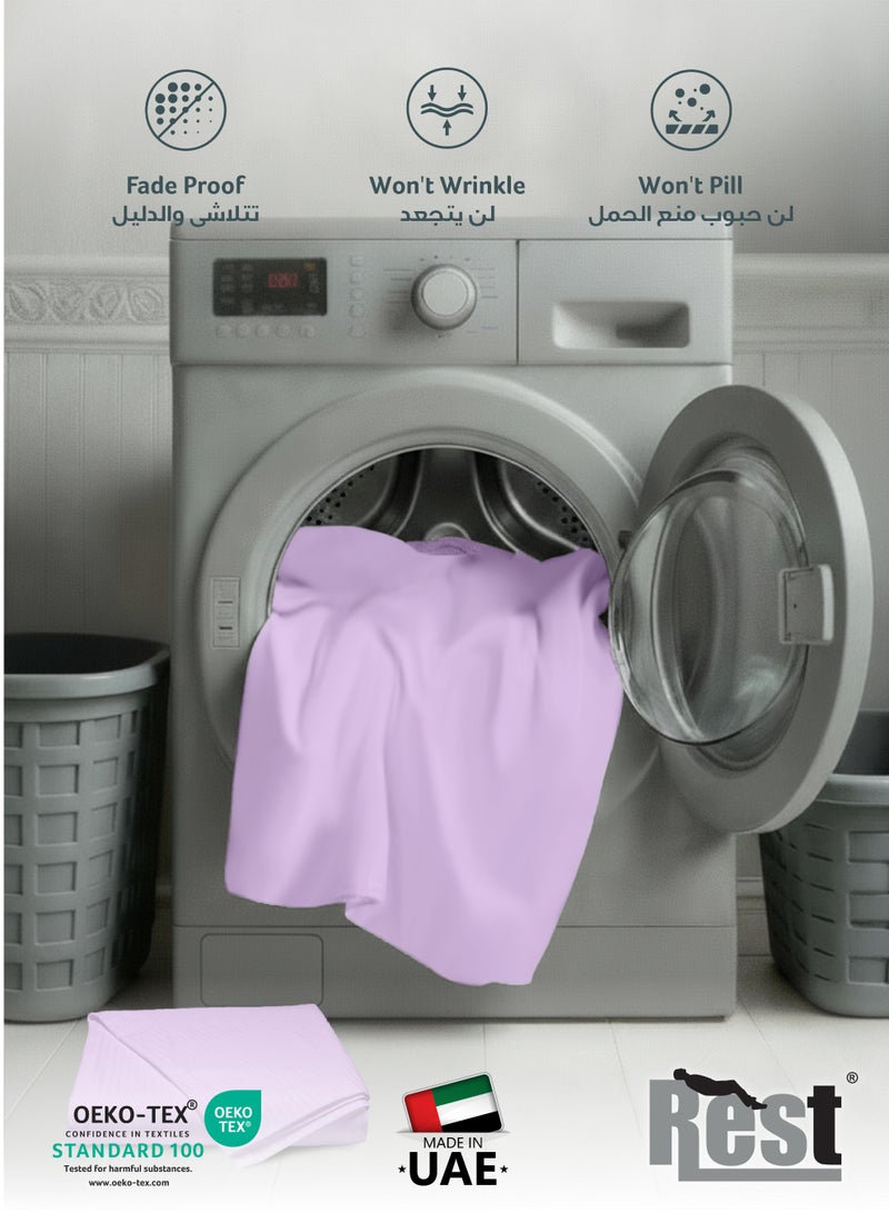 REST Fitted Bedsheet 180x200+30cm Breathable Plush light Purple Fabric with Deep Pockets Machine Washable for Optimal Protection - Image 5